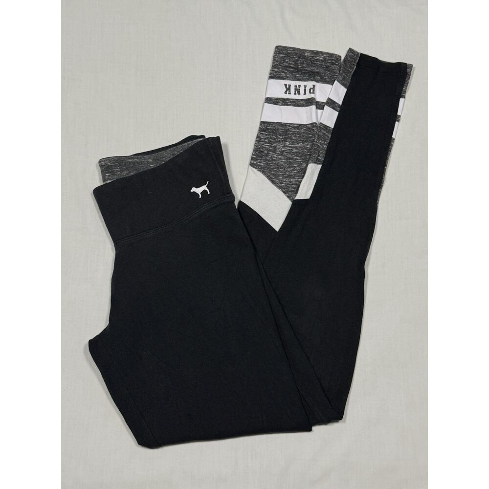 PINK Victoria’s Secret XS Black High Rise Leggings Colorblock Athletic